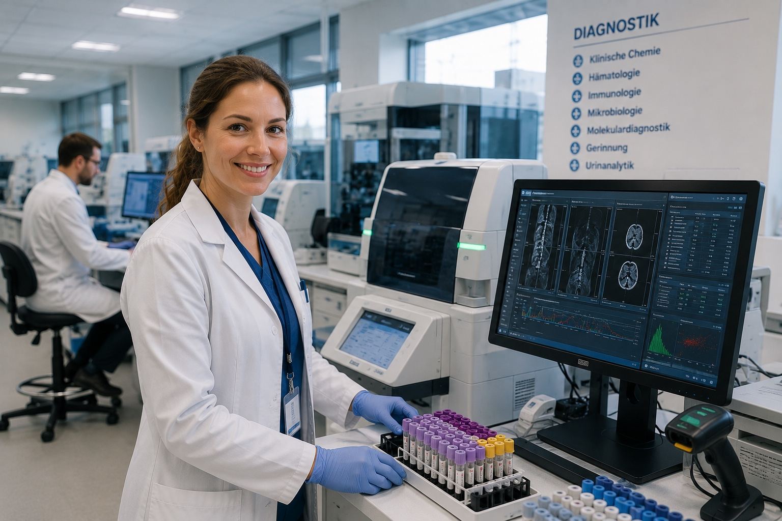 Diagnostik-Fachkraft in einem modernen medizinischen Labor